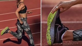Female runner running on a track wearing the Nike React Infinity Run 2