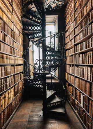 Books inside a library