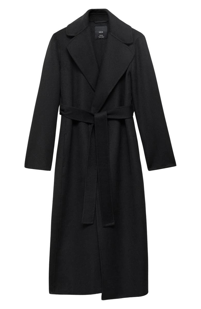 MANGO Wool Blend Wrap Coat