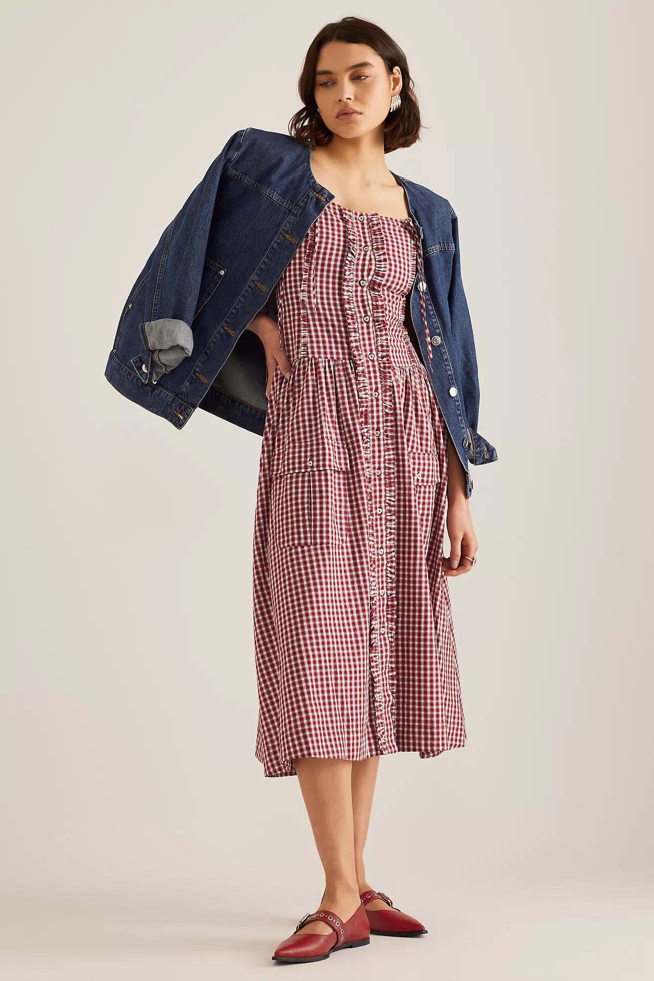 Damson Madder Faith Gingham Midi Dress