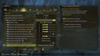 Monster Hunter Wilds' in-depth gyro control options