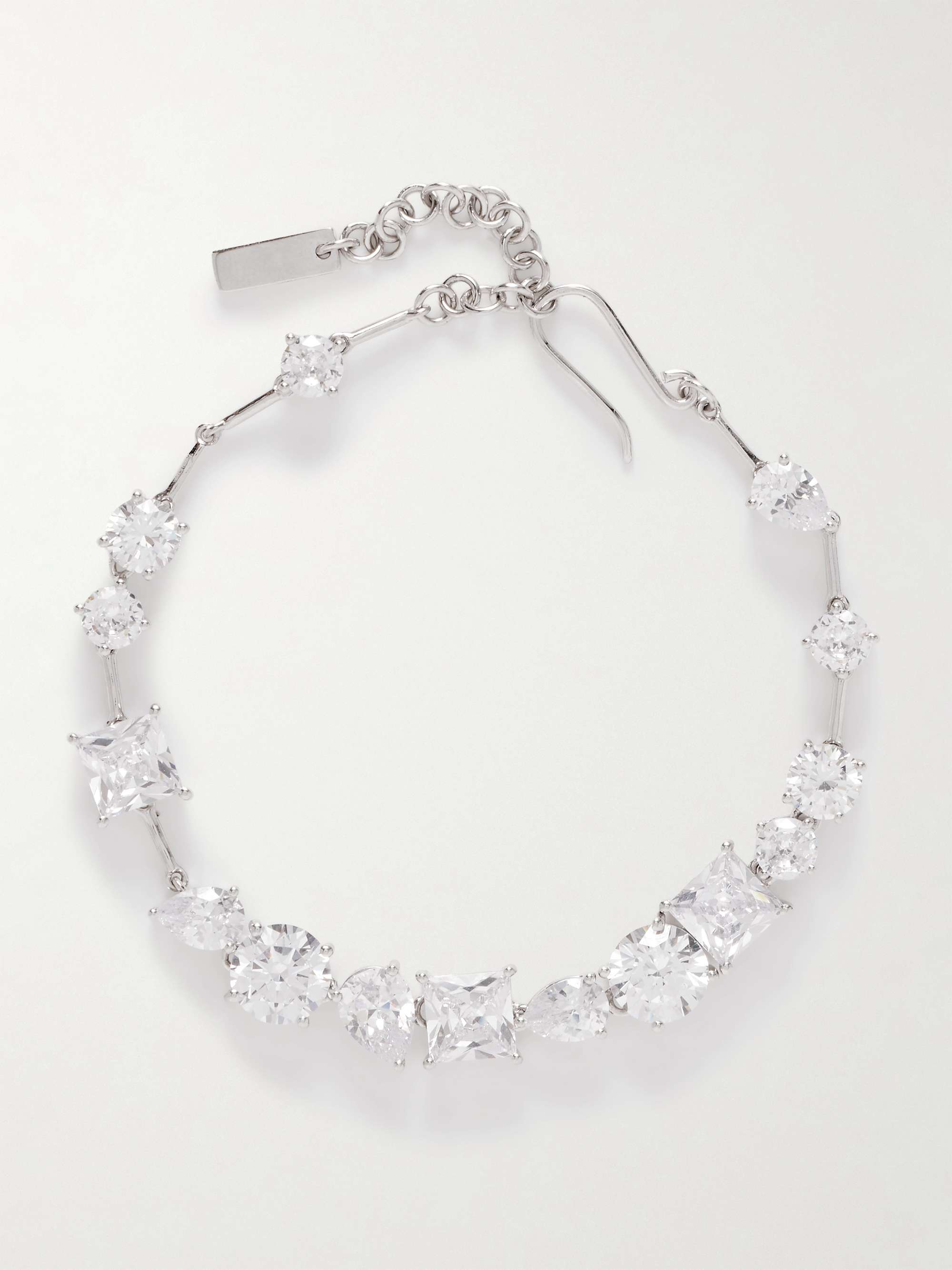 Delicate Rhodium-Plated Cubic Zirconia Bracelet