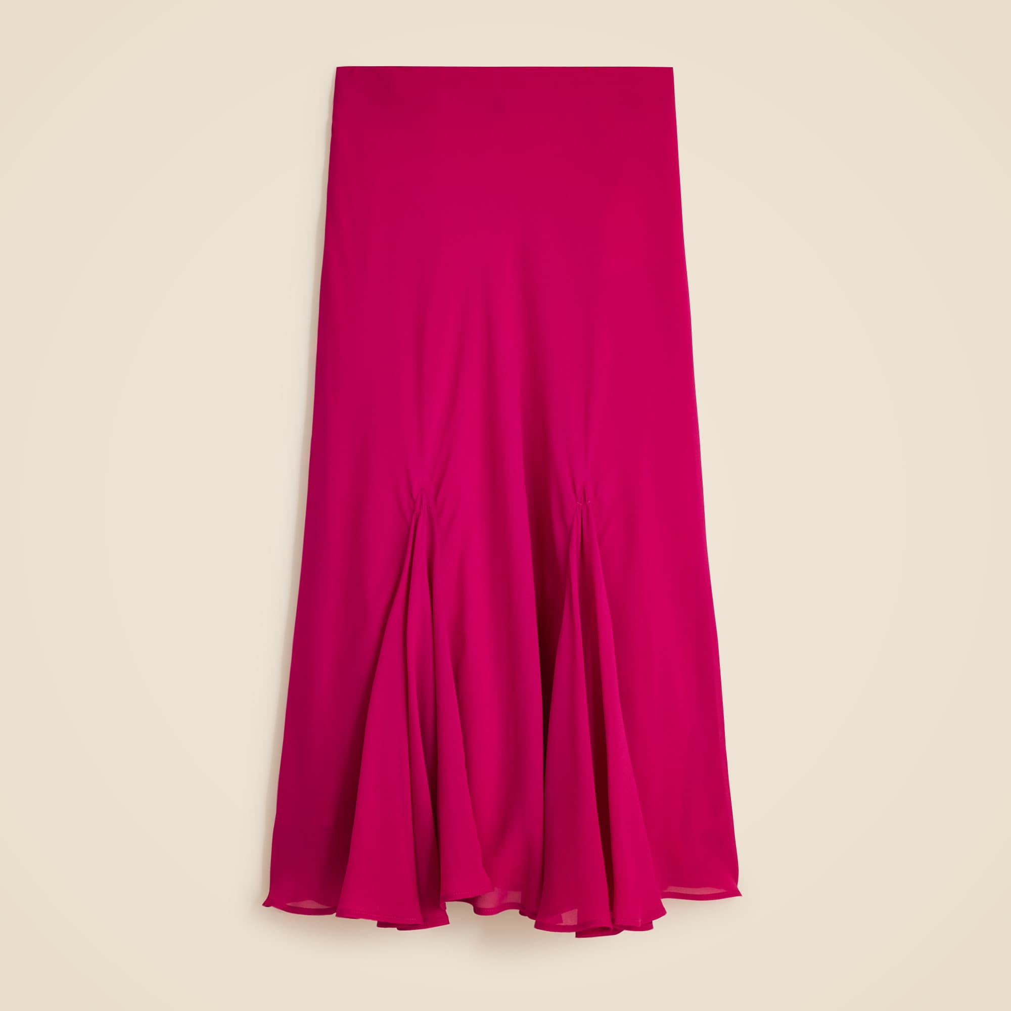 Gwyneth Flounce-Hem Slip Skirt in Chiffon