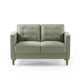 sage green buttoned loveseat