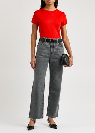 Le Jane Ankle Distressed Straight-Leg Jeans