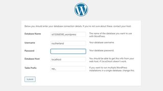 WordPress' installation wizard