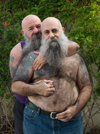 Portrait of Sky, 64, and Mike, 55, in Palm Springs, CA, 2017. Photographed by Jess T Dugan as part of a series focusing on older transgender people