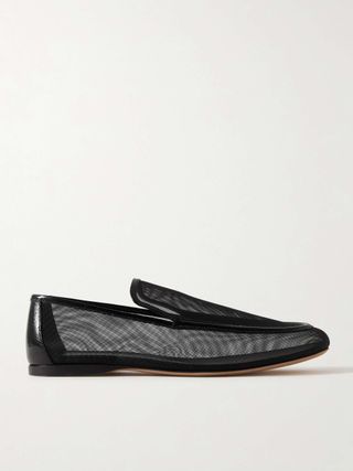 Alessio Leather-Trimmed Mesh Loafers