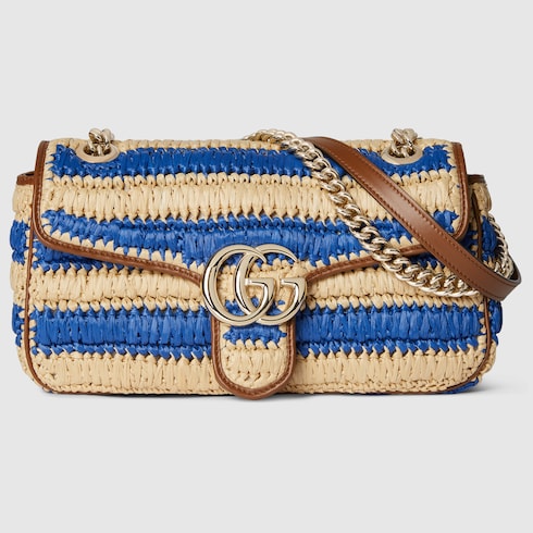 Gg Marmont Woven Medium Shoulder Bag