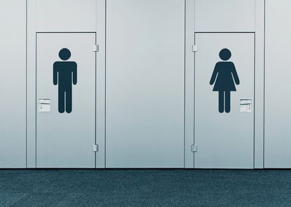 Male and female bathrooms.