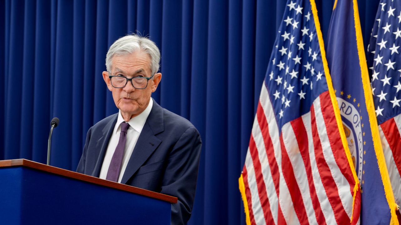Federal Reserve Chair Jerome Powell announces that interest rates will stay the same.
