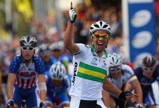 Michael Matthews (Australia) celebrates his victory in the U23 Worlds road race.