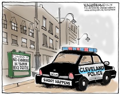 Editorial cartoon U.S. Tamir Rice Cleveland Police