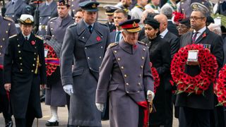 Princess Anne, Princess Royal, Prince William, Prince of Wales and King Charles III attend the Remembrance Sunday ceremony