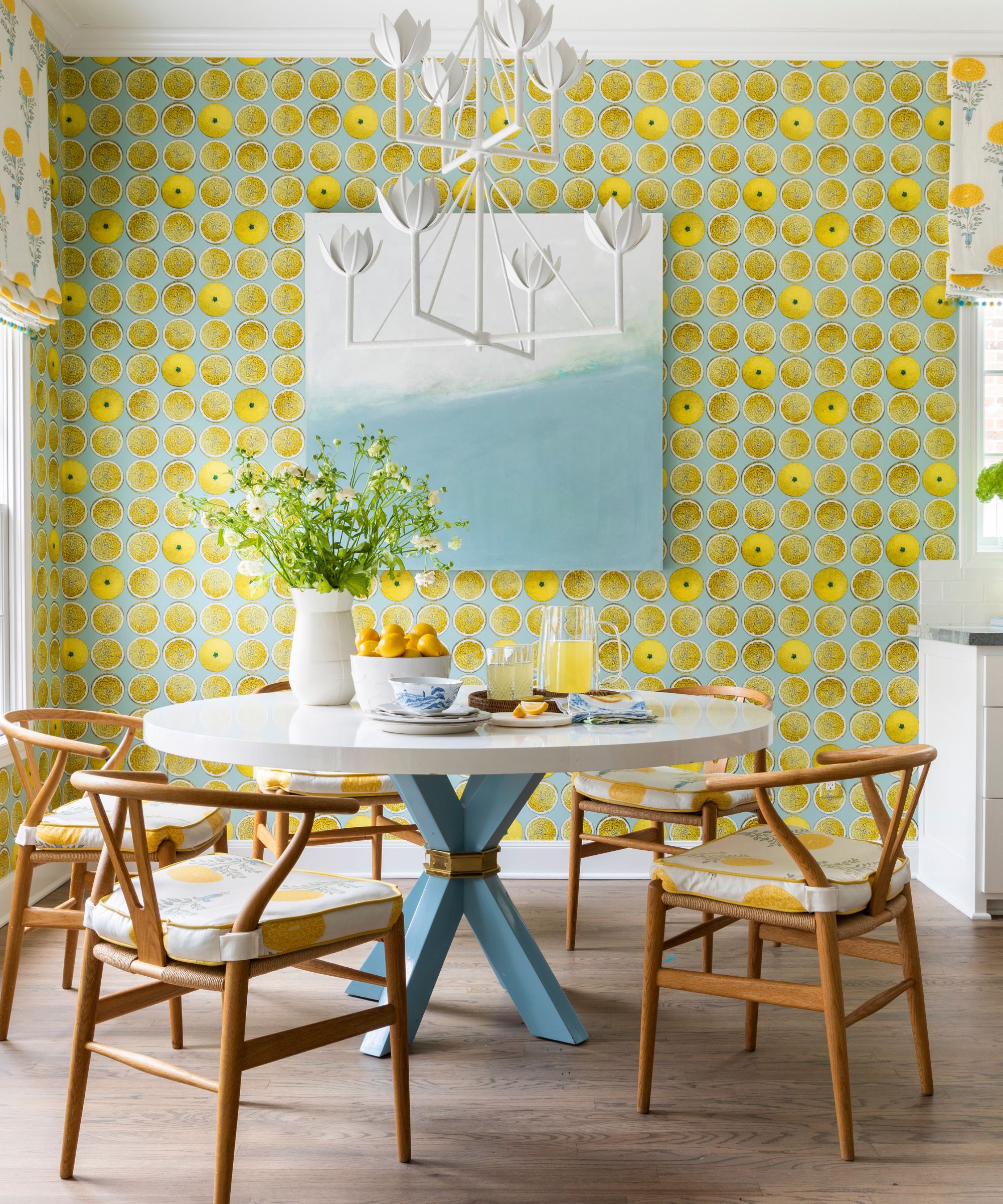 Kitchen with fruity wallpaper by Creative Tonic Design