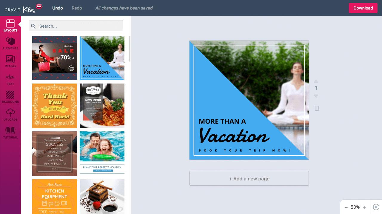 Klex is an easy-to-use way of creating great designs quickly