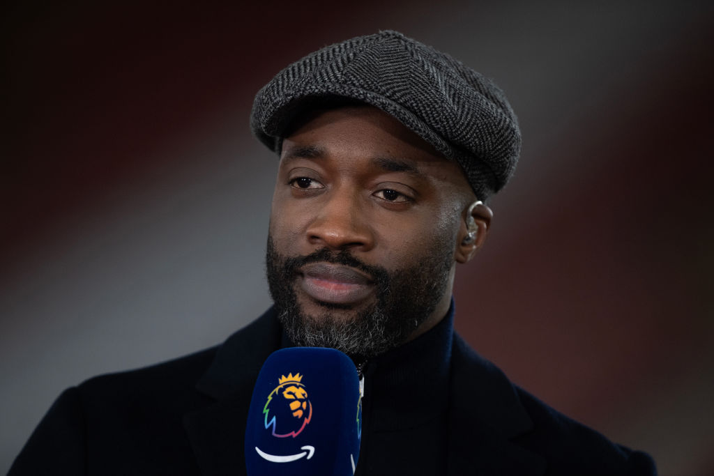 Amazon Prime Presenter Ade Oladipo is seen prior to the Premier League match between Southampton FC and Chelsea FC at St Mary's Stadium on December 04, 2024 in Southampton, England.