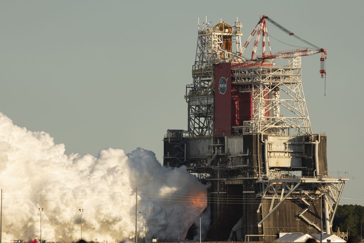 Critical engine test for NASA’s Space Launch System megarocket shuts down earlier than planned