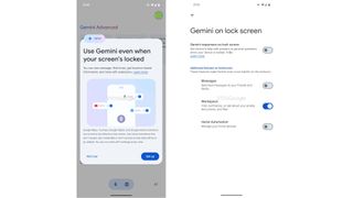 Google Gemini locked screen options