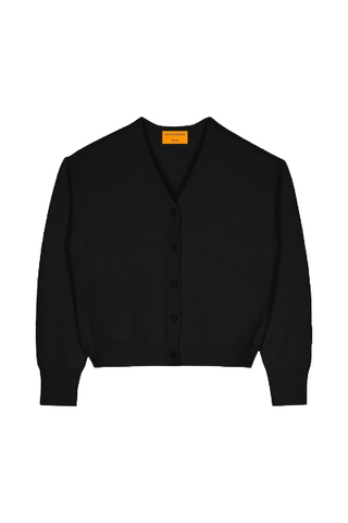 Guest in Residence Collegiate Cardigan in Cashmere - Black