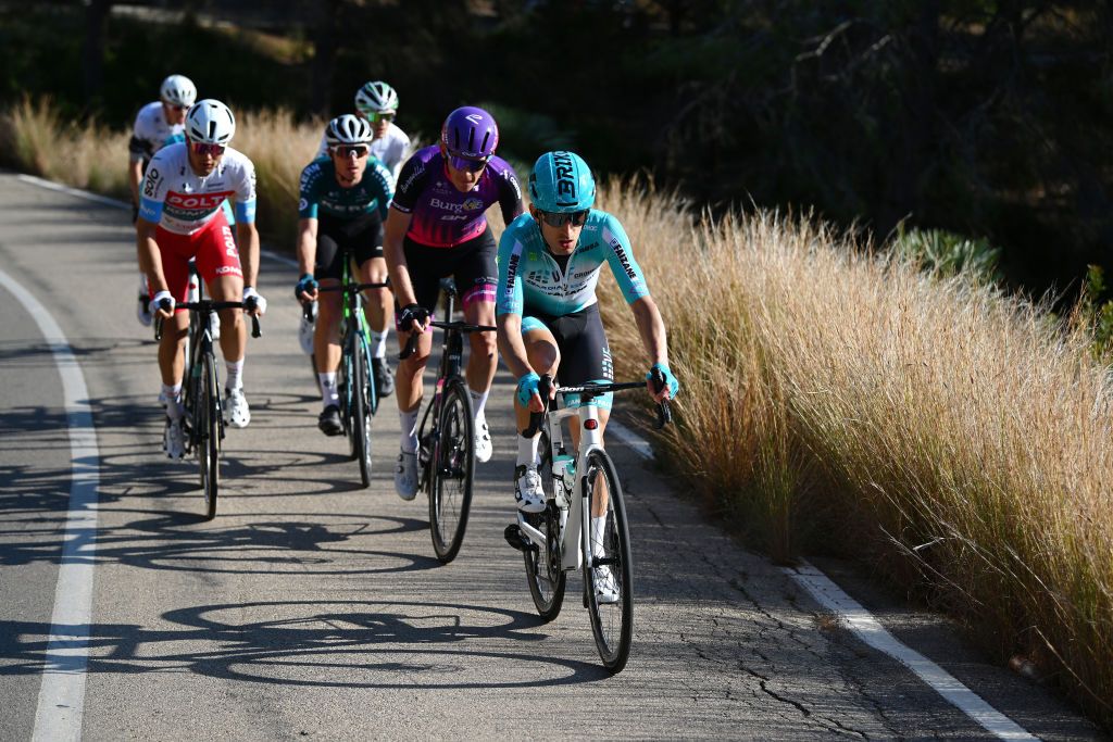 CASTELLON SPAIN JANUARY 31 Alessandro Tonelli of Italy and Team VF GroupBardiani CSF leads the breakaway during 75th Volta a la Comunitat Valenciana 2024 Stage 1 a 167km stage from Benicassim to Castellon de la Plana on January 31 2024 in Castellon Spain Photo by Dario BelingheriGetty Images