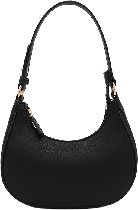 Fashionpuzzle Small Crescent Shoulder Bag Underarm Purse (black)