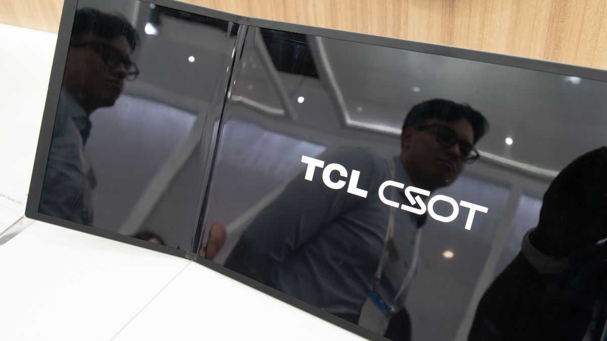 A tri-fold monitor