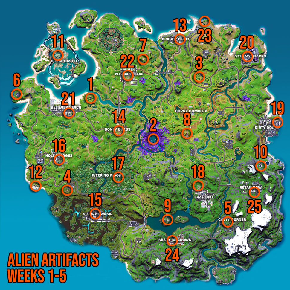 all alien artifact locations