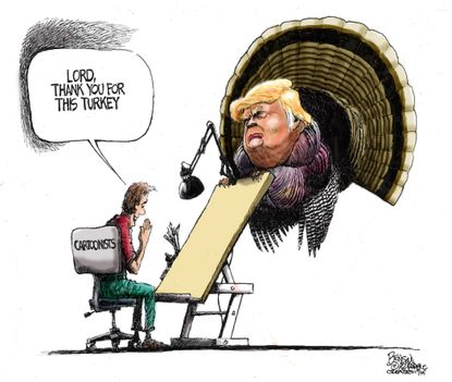 Political cartoon U.S. Donald Trump Thanksgiving Cartoonists