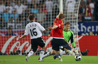 Fernando Torres scores the winner for Spain against Germany in the Euro 2008 final.