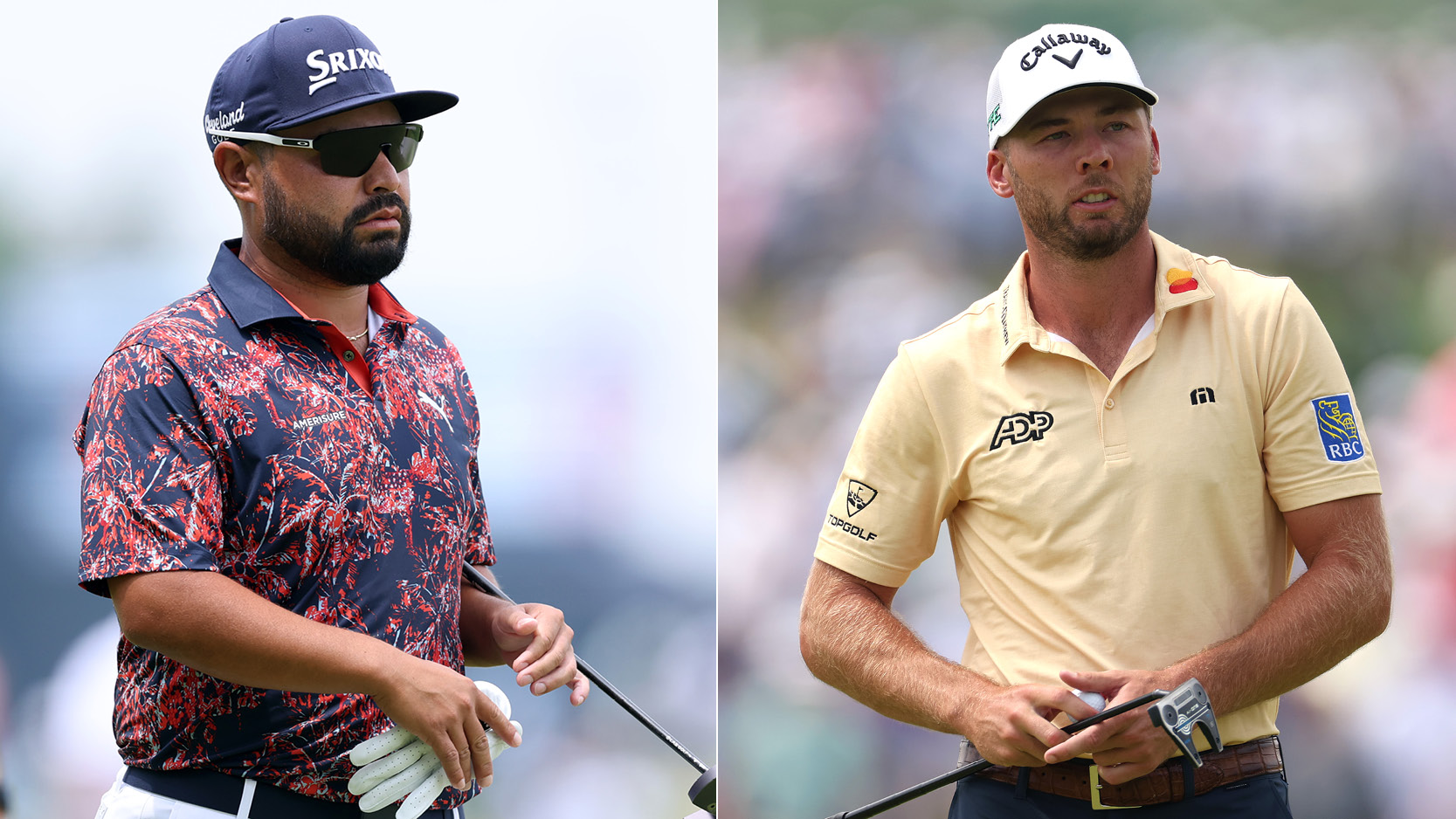 J.J. Spaun and Sam Burns on the green