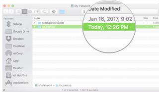 Next, Open the ios_backup folder on your external hard drive. Check to see that the date and time on the latest backup is for the one you just completed.