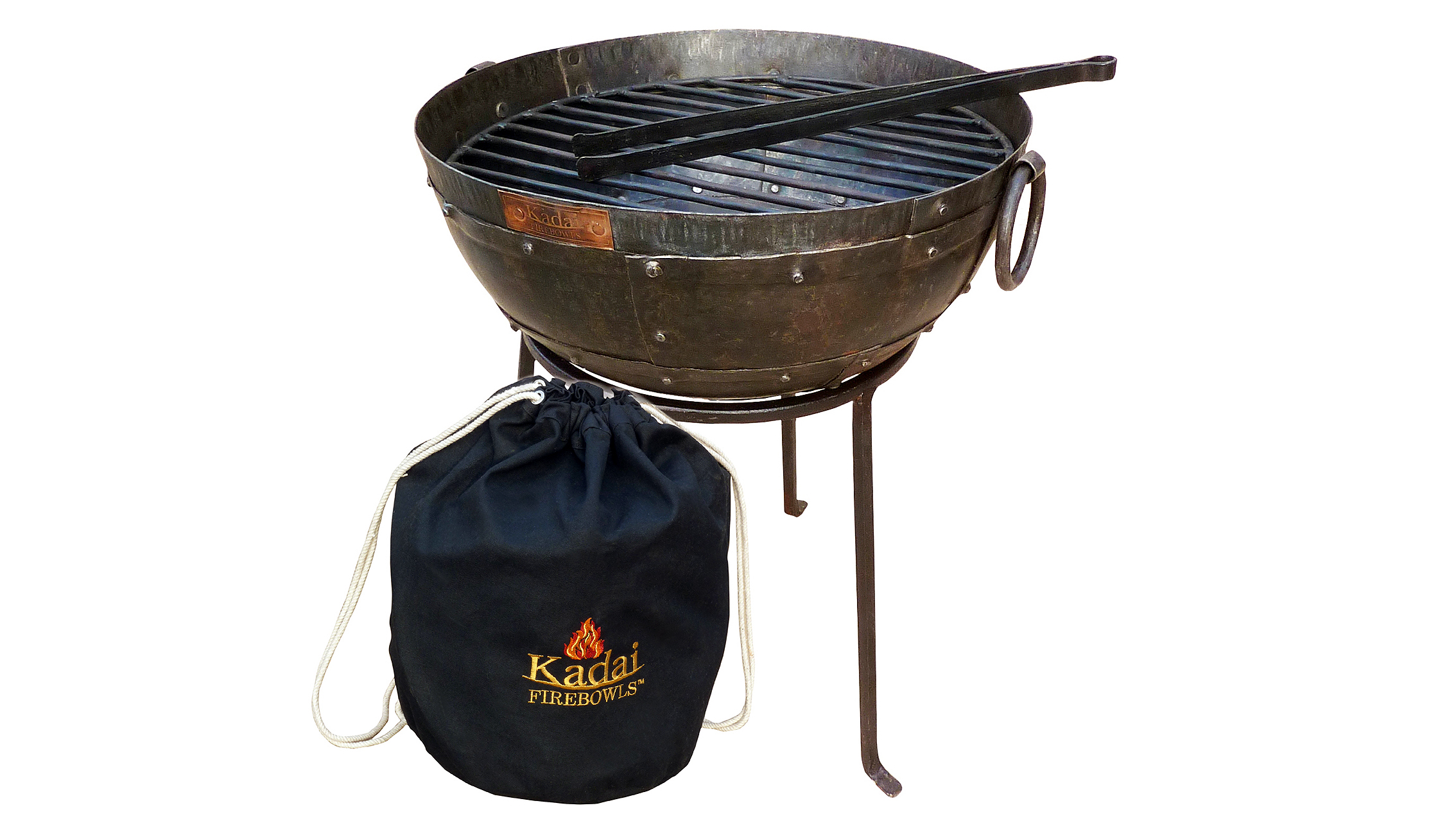 Travel Kadai Fire Pit BBQ on white background