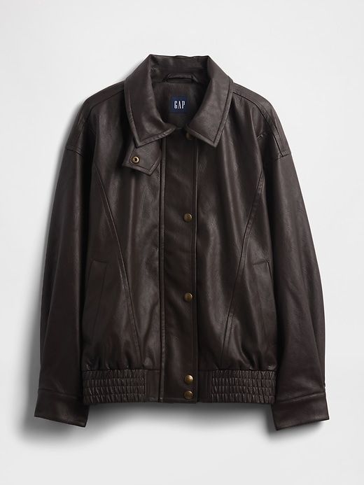 Oversized Vegan Leather Jacket