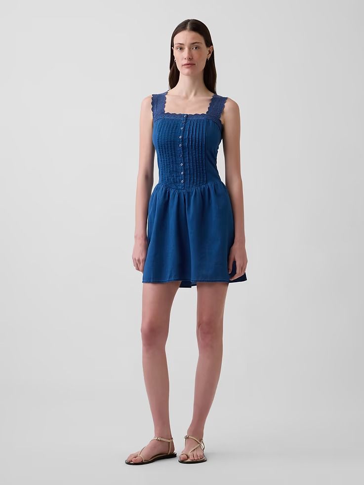 Gap, Pintuck Drop-Waist Mini Dress