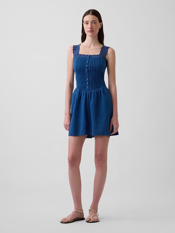 Gap, Pintuck Drop-Waist Mini Dress