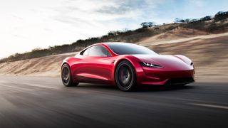 Tesla Roadster in red