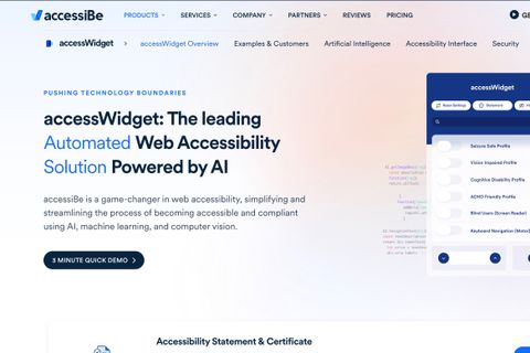 screenshot showing AccessiBe home page