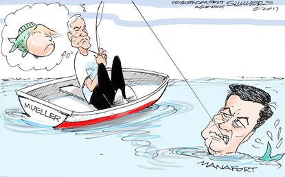 Political cartoon U.S. Robert Mueller Paul Manafort indictment