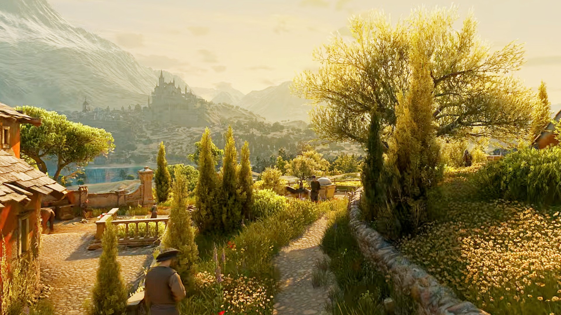 A stunning landscape from the Witcher 3 Remastered announcement trailer.