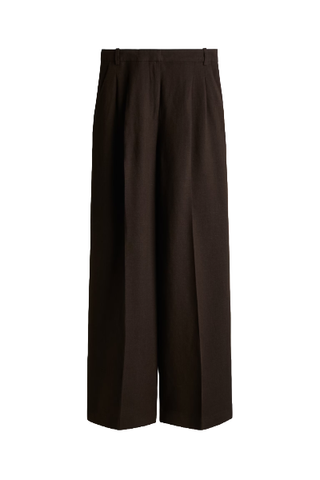 Wide-Leg Linen-Blend Pants