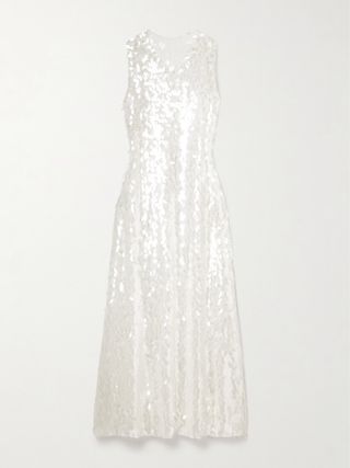 Paillette-Embellished Tulle Maxi Dress