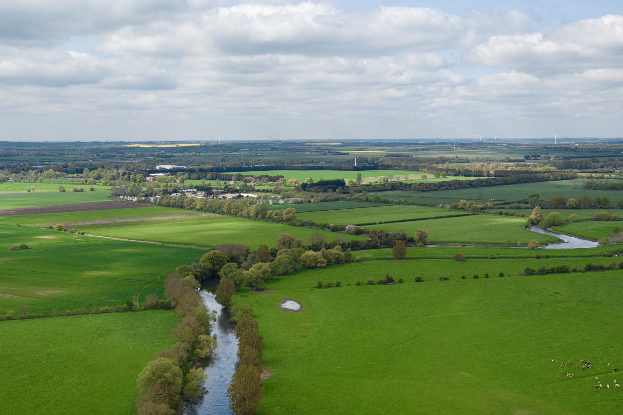DJI Inspire 3 aerial image of rural landscape, fields