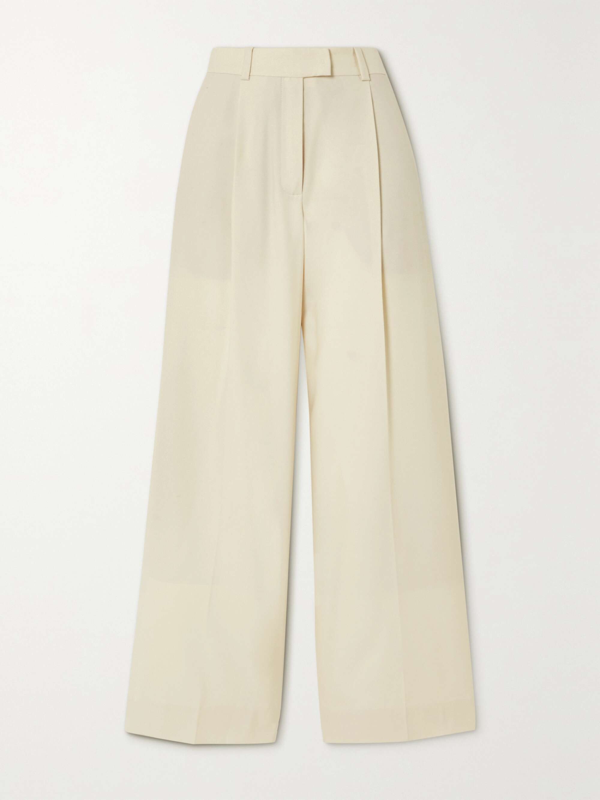 + Net Sustain Pleated Merino Wool-Twill Wide-Leg Pants