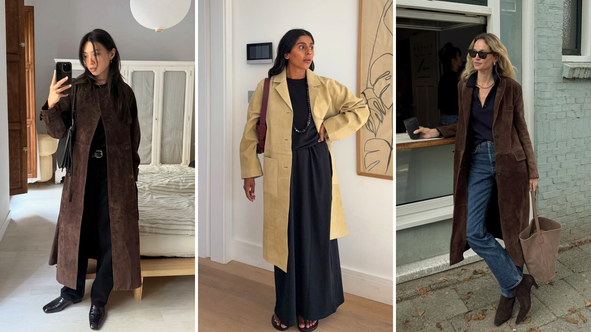 Is a Suede Trench Coat the Chicest Solution to Cold-Weather Dressing? The Fashion Set Thinks So