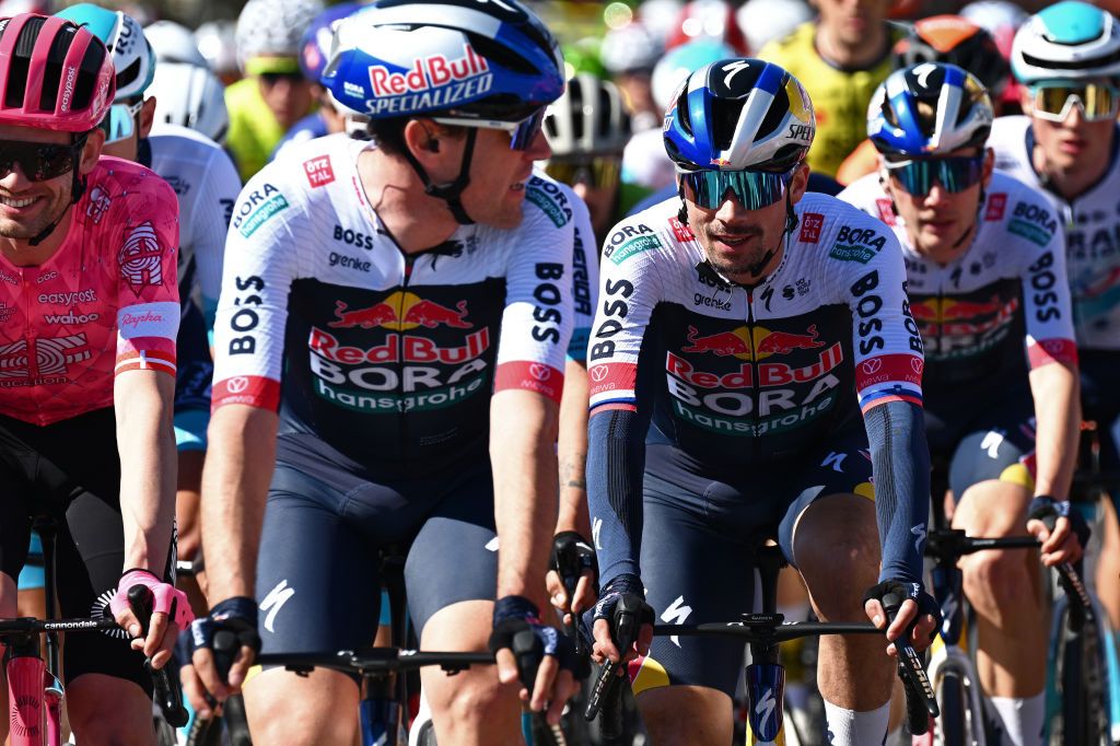 LAGOS PORTUGAL FEBRUARY 19 Primoz Roglic of Slovenia and Team Red Bull BORA hansgrohe competes during the 51st Volta ao Algarve em Bicicleta Stage 1 a 1922km stage from Portimao to Lagos on February 19 2025 in Lagos Portugal Photo by Tim de WaeleGetty Images