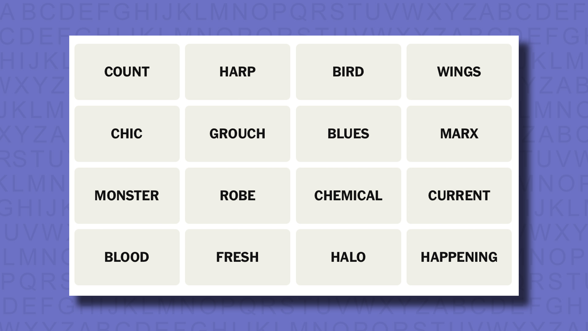 NYT Connections hints for game 747 on a purple background
