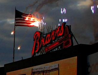 Atlanta Braves set American Flag on fire