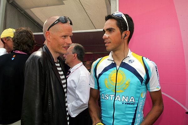 Rasmussen and Contador the two who battled it out in the Tour until the Dane faced some whereabouts questions.