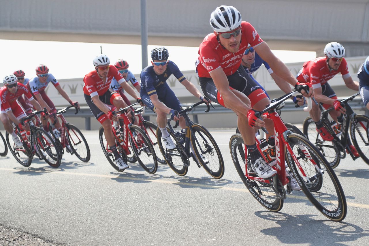 Matthias Brandle rounds a corner